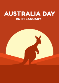 Kangaroo Silhouette Poster Design