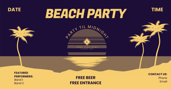 Beach Party Facebook Ad Design Image Preview