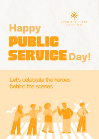 Playful Public Service Day Poster Image Preview