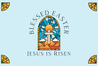 Easter Stained Glass Pinterest Cover Design