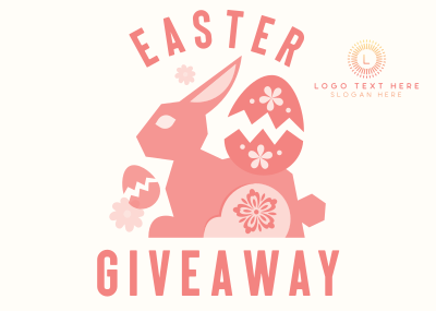 Floral Easter Bunny Giveaway Postcard Image Preview