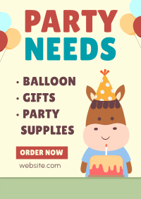 Party Supplies Poster Design