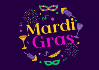 Mardi Gras Festival Postcard Image Preview
