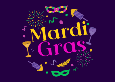 Mardi Gras Festival Postcard Image Preview