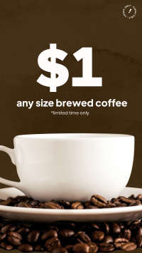 $1 Brewed Coffee Facebook story Image Preview