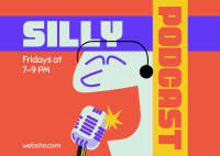 Silly Comedy Podcast Postcard Design