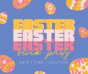Easter Party Eggs Facebook post Image Preview