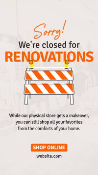 Closed for Renovations Instagram Story Design