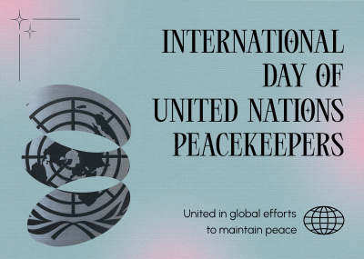 Minimalist Day of United Nations Peacekeepers Postcard Image Preview
