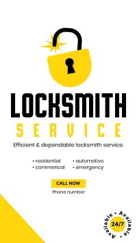 24/7 Locksmith  Instagram Story Design
