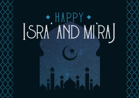 Isra' and Mi'raj Night Postcard Image Preview