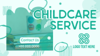 Abstract Shapes Childcare Service Facebook event cover Image Preview