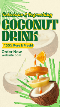 Refreshing Coconut Drink YouTube short Image Preview