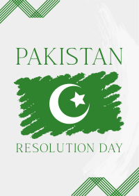 Pakistan Day Brush Flag Flyer Image Preview