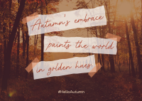 Autumn's Embrace Quote Postcard Image Preview