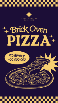 Retro Brick Oven Pizza TikTok Video Image Preview