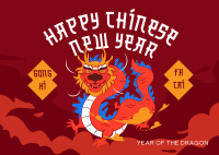 Chinese Dragon Year Postcard Design