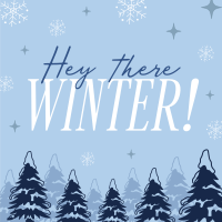 Hey There Winter Greeting Linkedin Post Image Preview