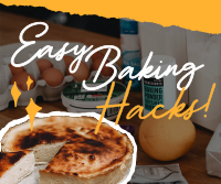 Easy Baking Hacks Facebook Post Design