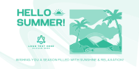 Minimalist Summer Greeting Twitter Post Design