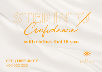 Tailored Fit Clothes Postcard Design