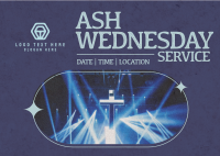 Retro Ash Wednesday Service Postcard Design