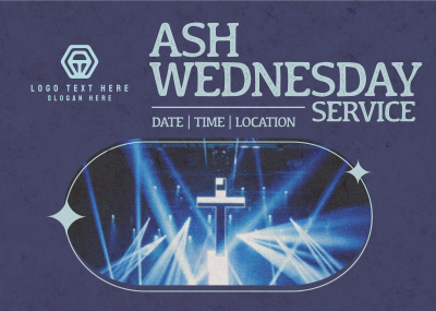 Retro Ash Wednesday Service Postcard Image Preview