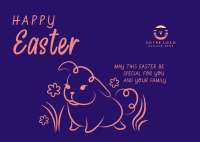 Easter Bunny Greeting Postcard Design