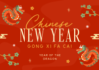 Lunar New Year Dragon Postcard Image Preview