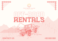 Rustic Off-road Rentals Postcard Image Preview