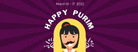 Girl Attending Purim Facebook cover Image Preview