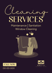 Bubbly Cleaning Poster Design