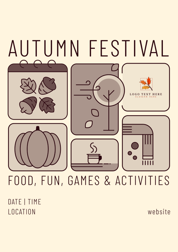 Fall Festival Calendar Poster Design Image Preview