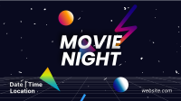 Movie Night Retro Facebook event cover Image Preview