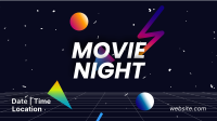 Movie Night Retro Facebook Event Cover Image Preview