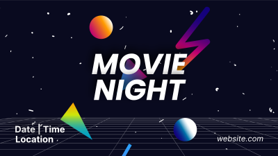 Movie Night Retro Facebook event cover Image Preview