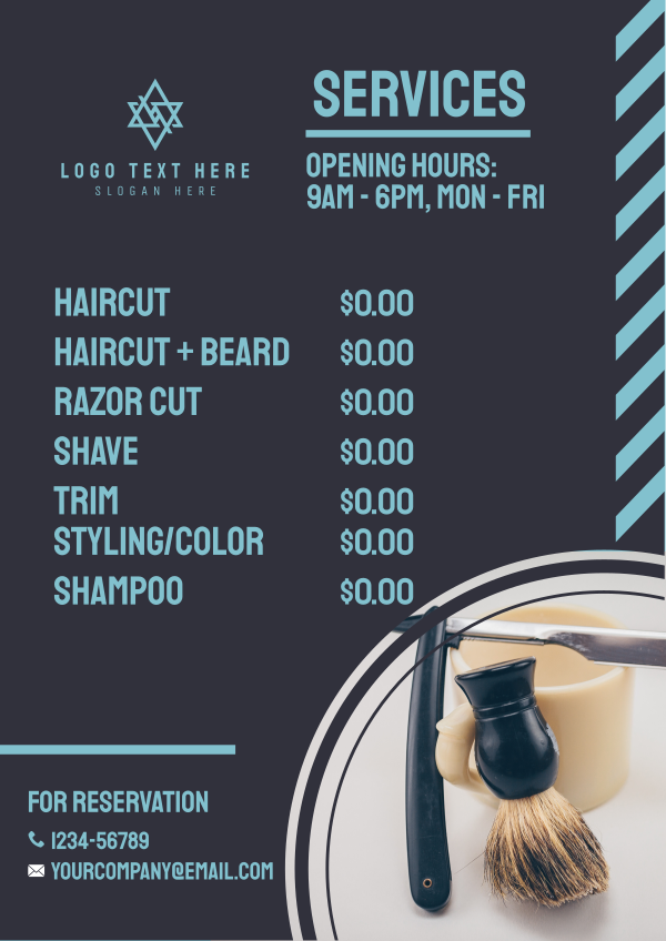 Barber Shop Pricelist Flyer Design Image Preview