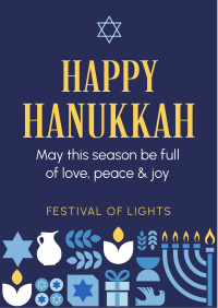 Happy Hanukkah Pattern Flyer Image Preview