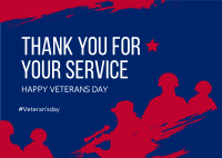 Thank You Veterans Postcard Image Preview