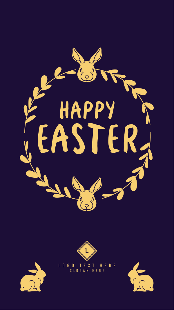 Easter Bunny Wreath Facebook Story Design Image Preview