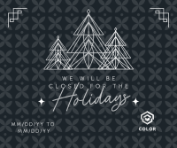 Ornamental Holiday Closing Facebook Post Design