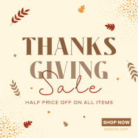 Thanksgiving Sale Instagram Post Design