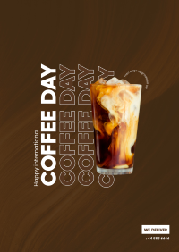 Ice Coffee Day Poster Design