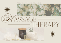 Sophisticated Massage Therapy Postcard Design