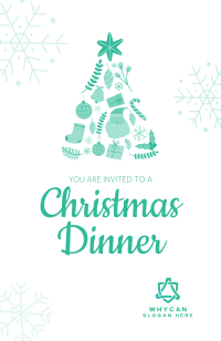 Christmas Tree Collage Invitation Design