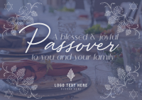 Rustic Passover Greeting Postcard Design