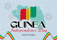 Guinea Independence Day Ribbon Postcard Design