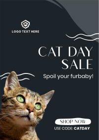 Cat Day Sale Poster Design