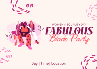 We Are Women Block Party Postcard Design