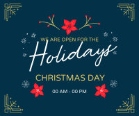 Open On Holidays Facebook Post Design